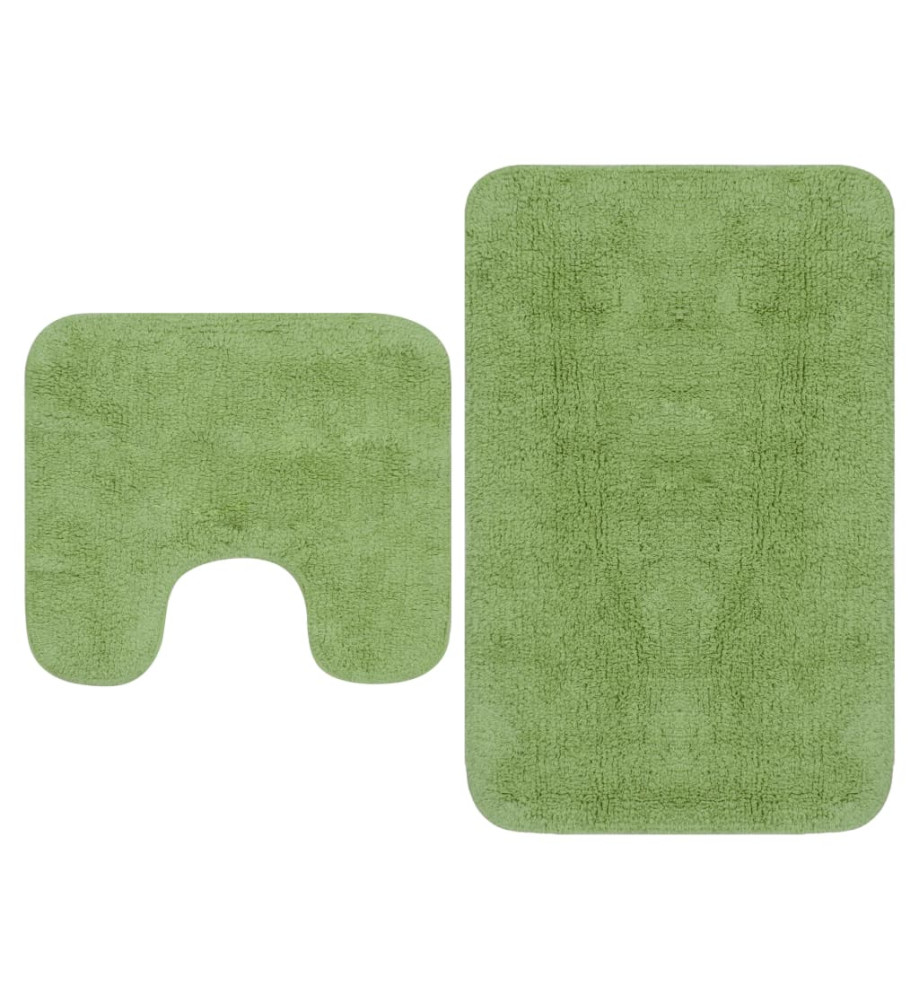 Jeu de tapis de salle de bain 3 pcs Tissu Vert