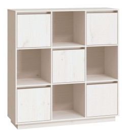 Buffet Blanc 110,5x35x117 cm Bois massif de pin