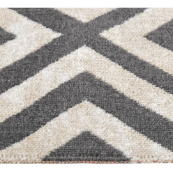 Tapis à tissage plat d'extérieur 80x150 cm Noir et beige clair