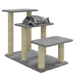 Arbre à chat avec griffoirs en sisal Gris clair 50,5 cm