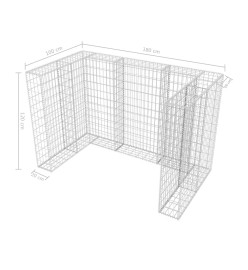 Cadre à gabion de poubelle double Acier 180 x 100 x 120 cm