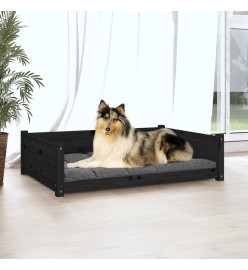 Lit pour chien Noir 95,5x65,5x28 cm Bois de pin solide