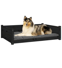 Lit pour chien Noir 95,5x65,5x28 cm Bois de pin solide