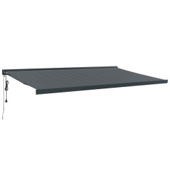 Auvent rétractable anthracite 5x3 m tissu et aluminium