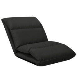 Chaise pliable de sol Noir Microfibre