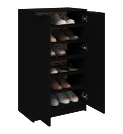 Armoire à chaussures noir 59x35x100 cm bois d'ingénierie