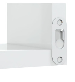 Étagère murale d'angle 2pcs Blanc brillant 40x40x50cm Aggloméré