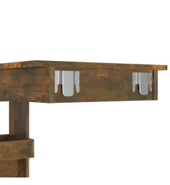 Table de bar murale Chêne fumé 102x45x103,5cm Bois d'ingénierie