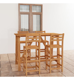 Ensemble de bar d'extérieur 5 pcs Bois d'acacia massif