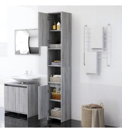 Armoire de bain Sonoma gris 30x30x183,5 cm Bois d'ingénierie