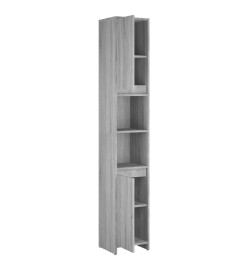 Armoire de bain Sonoma gris 30x30x183,5 cm Bois d'ingénierie