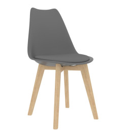 Chaises à manger lot de 4 Gris Plastique