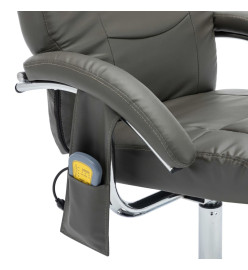 Fauteuil de massage avec repose-pied gris similicuir