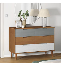Commode MOLDE Marron 113x40x80 cm Bois de pin massif