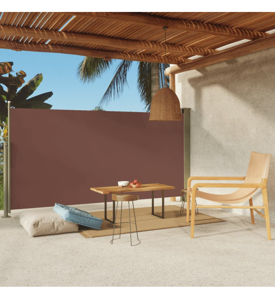 Auvent latéral rétractable de patio 160x300 cm Marron