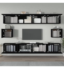 Ensemble de meubles TV 6 pcs Noir Bois d'ingénierie