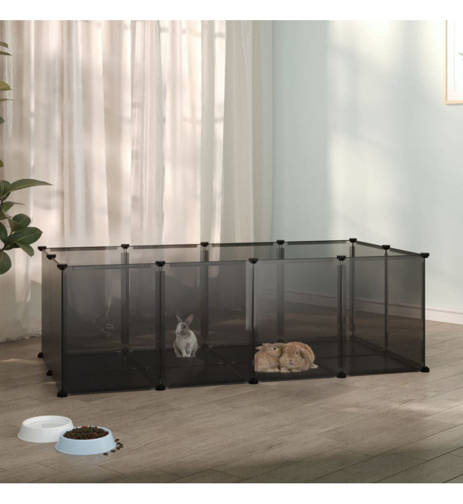 Cage pour petits animaux Noir 144x74x46,5 cm PP et Acier