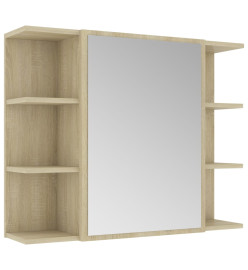 Armoire à miroir de bain Chêne sonoma 80x20,5x64 cm Aggloméré