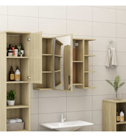 Armoire à miroir de bain Chêne sonoma 80x20,5x64 cm Aggloméré