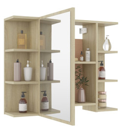 Armoire à miroir de bain Chêne sonoma 80x20,5x64 cm Aggloméré