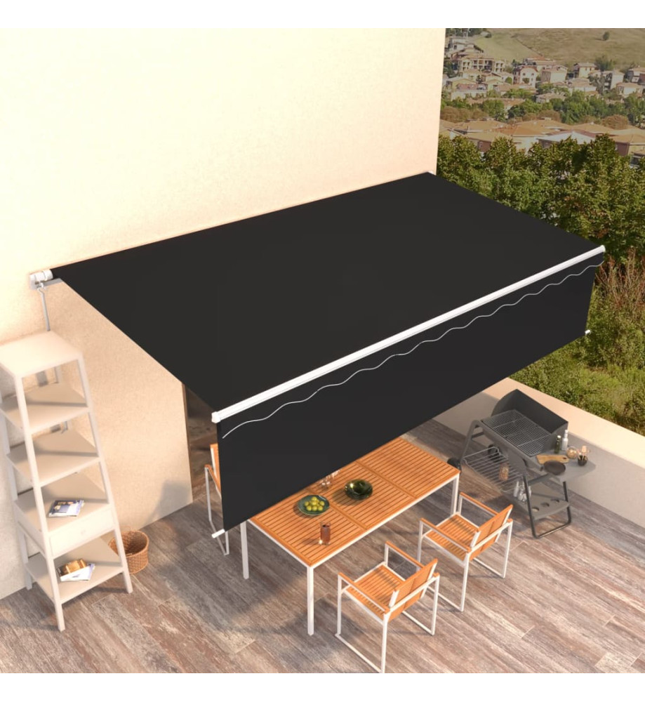 Auvent manuel rétractable avec store 6x3 m Anthracite