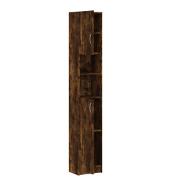 Armoire de bain Chêne fumé 32x25,5x190 cm Bois d'ingénierie