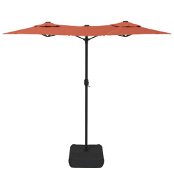 Parasol à double tête avec LED terre cuite 316x240 cm