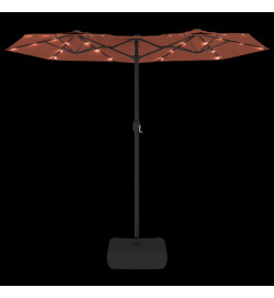 Parasol à double tête avec LED terre cuite 316x240 cm