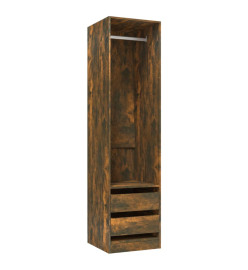 Armoire avec tiroirs Chêne fumé 50x50x200 cm Bois d'ingénierie