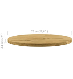 Dessus de table Bois de chêne massif Rond 44 mm 700 mm