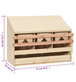 Pondoir 3 compartiments 72x33x54 cm bois de pin massif