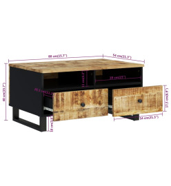 Table basse 80x54x40 cm Bois de manguier solide et d'ingénierie