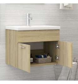 Armoire d'évier avec lavabo intégré Chêne sonoma Aggloméré