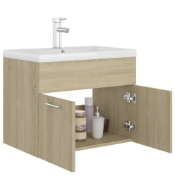 Armoire d'évier avec lavabo intégré Chêne sonoma Aggloméré