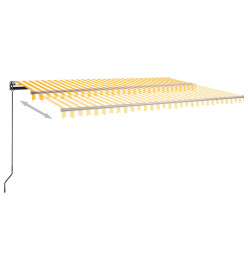 Auvent automatique sur pied 500x350 cm Jaune/Blanc