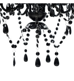 Lustre avec 5 ampoules Crystal noir