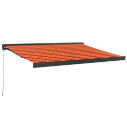 Auvent rétractable orange et marron 3x2,5 m tissu et aluminium