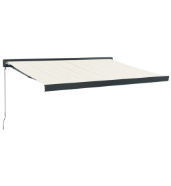 Auvent rétractable crème 3x2,5 m tissu et aluminium