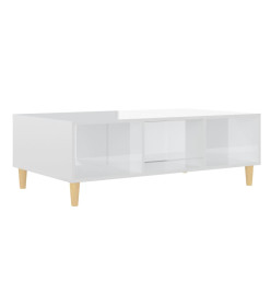 Table basse Blanc brillant 103,5x60x35 cm Aggloméré