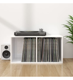 Boîte de rangement de vinyles Blanc brillant 71x34x36 cm