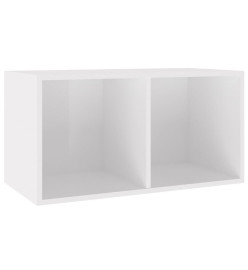 Boîte de rangement de vinyles Blanc brillant 71x34x36 cm