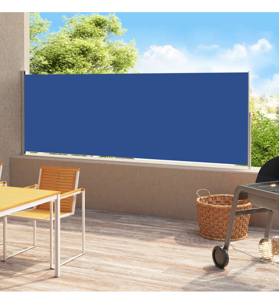 Auvent latéral rétractable de patio 180x500 cm Bleu