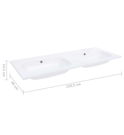 Lavabo double encastré 1205x460x145 mm SMC Blanc