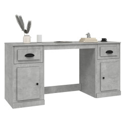 Bureau avec armoire gris béton bois d'ingénierie