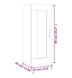 Armoire suspendue Blanc 35x34x90 cm Bois d'ingénierie