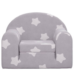 Canapé-lit pour enfants Gris clair avec étoiles Peluche douce