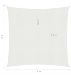 Voile d'ombrage 160 g/m² Blanc 3x3 m PEHD