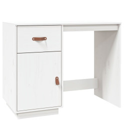 Bureau Blanc 95x50x75 cm Bois massif de pin