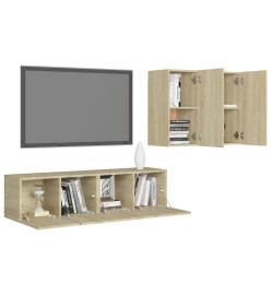 Ensemble de meuble TV 4 pcs Chêne sonoma Aggloméré