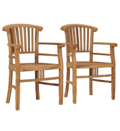 Chaises de jardin 2 pcs Bois de teck solide